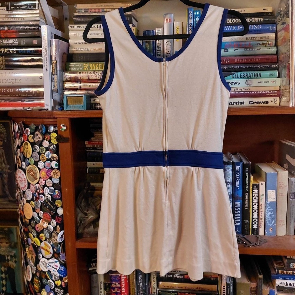 Vintage blue and white tennis mini dress. - Picture 2 of 8